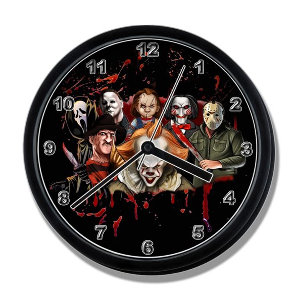 Clock Wall Decor Michael Myers Ghostface Halloween It Pennywise
